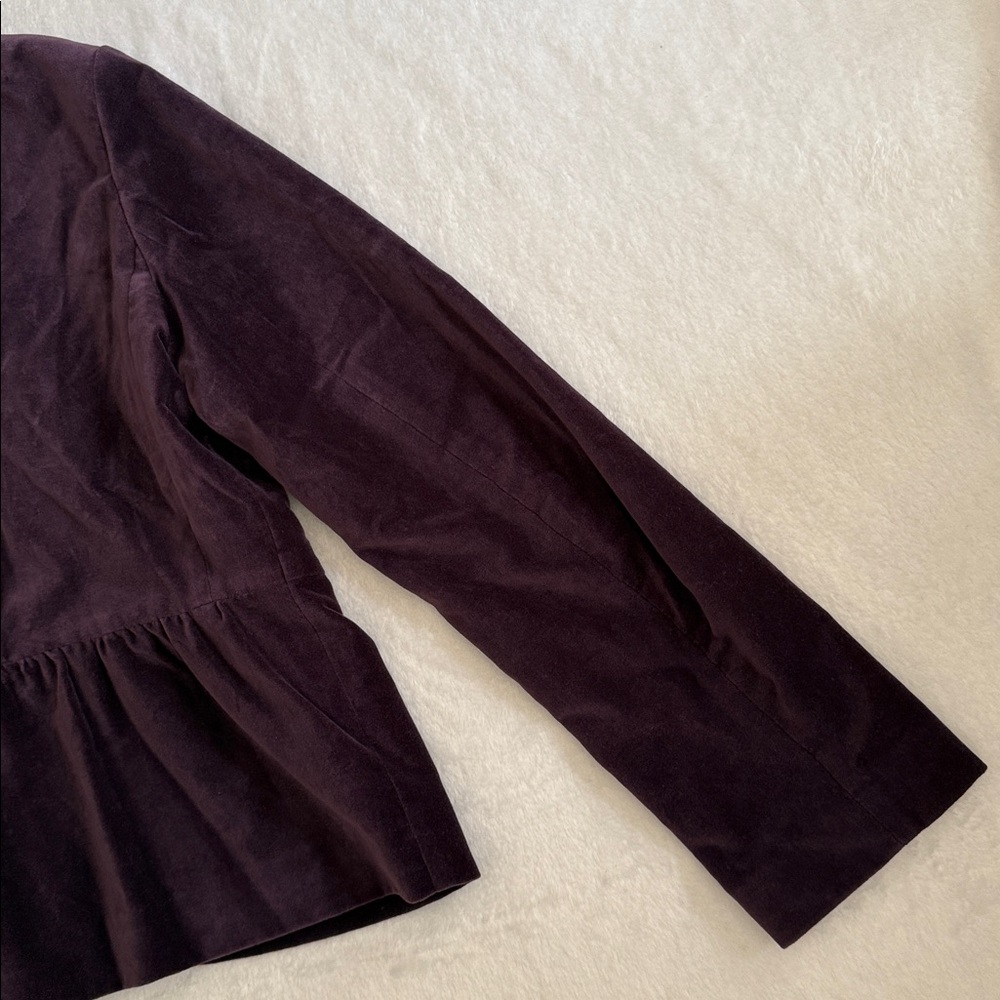 J. Crew | 2011 Eden Velvet Two Button Peplum Lined Blazer 30591 Purple (8) - Picture 14 of 15